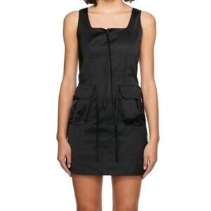 Sexy Cool Kijun Designer Black Mini Cargo Dress Retails $245